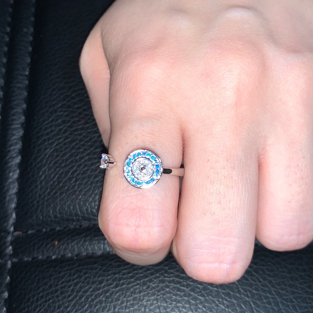 Fashion Jewelry Evil eye spinning electroplated copper Fidget ring